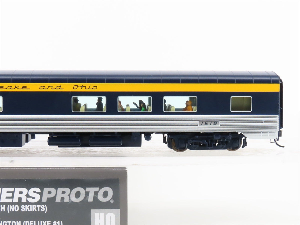 HO Walthers Proto 920-9513 C&amp;O Railway 85&#39; P-S Coach Passenger Car #1618 wLights