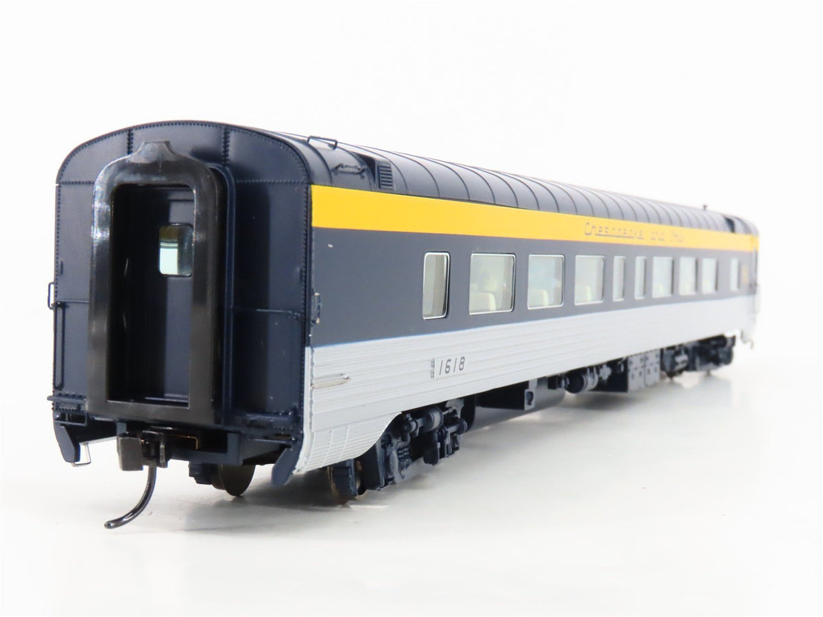 HO Walthers Proto 920-9513 C&amp;O Railway 85&#39; P-S Coach Passenger Car #1618 wLights