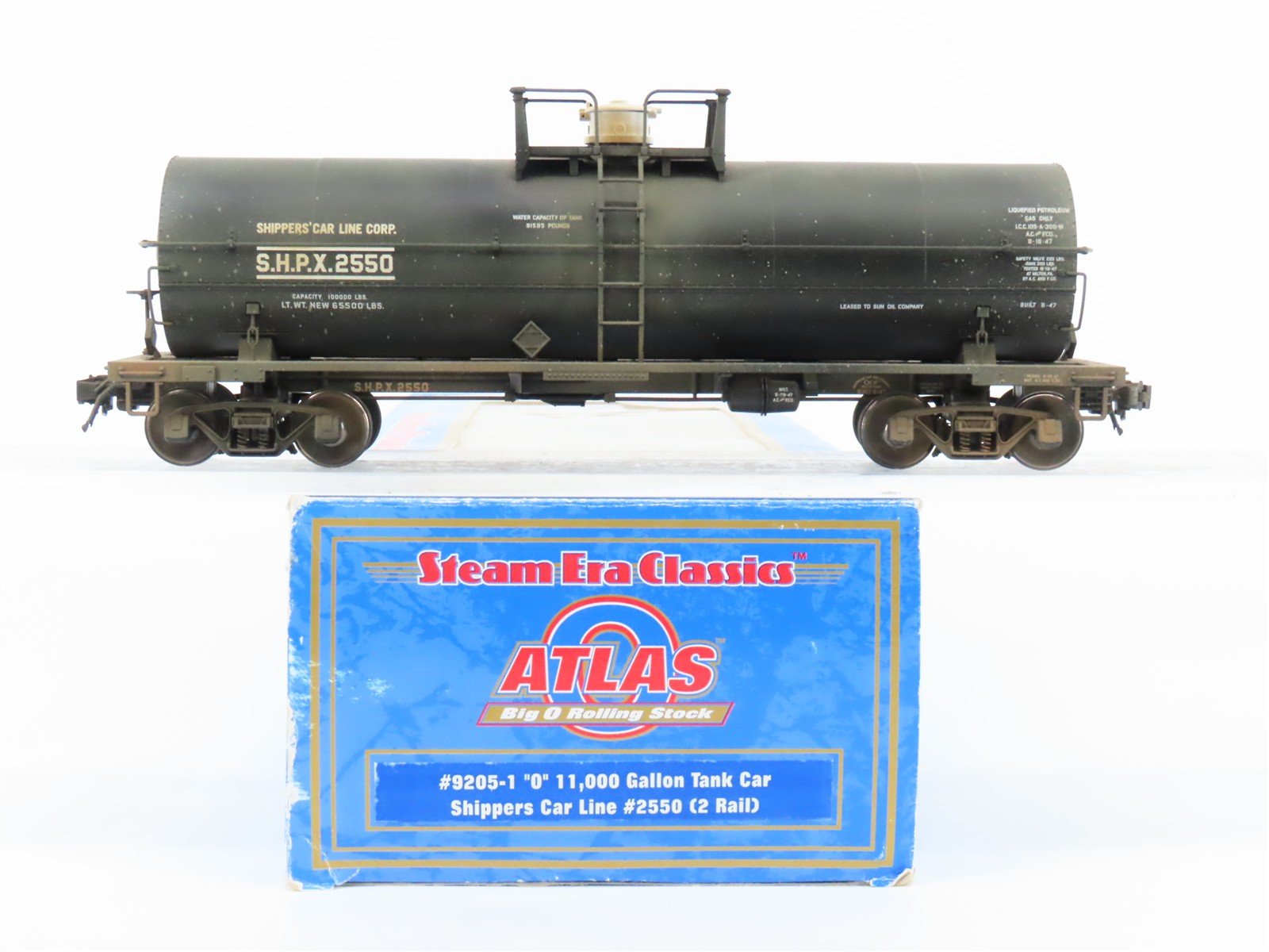 O 2-Rail Atlas 9205-1 SHPX Shippers Line Single Dome Tankcar #2550 Weathered