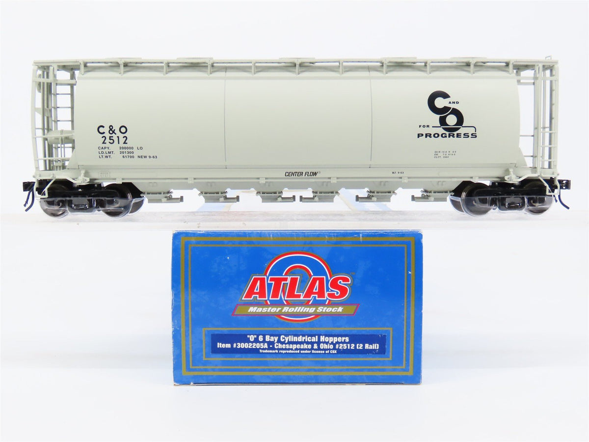 O Scale 2-Rail Atlas 3002205A C&amp;O Chesapeake &amp; Ohio 6-Bay Covered Hopper #2512