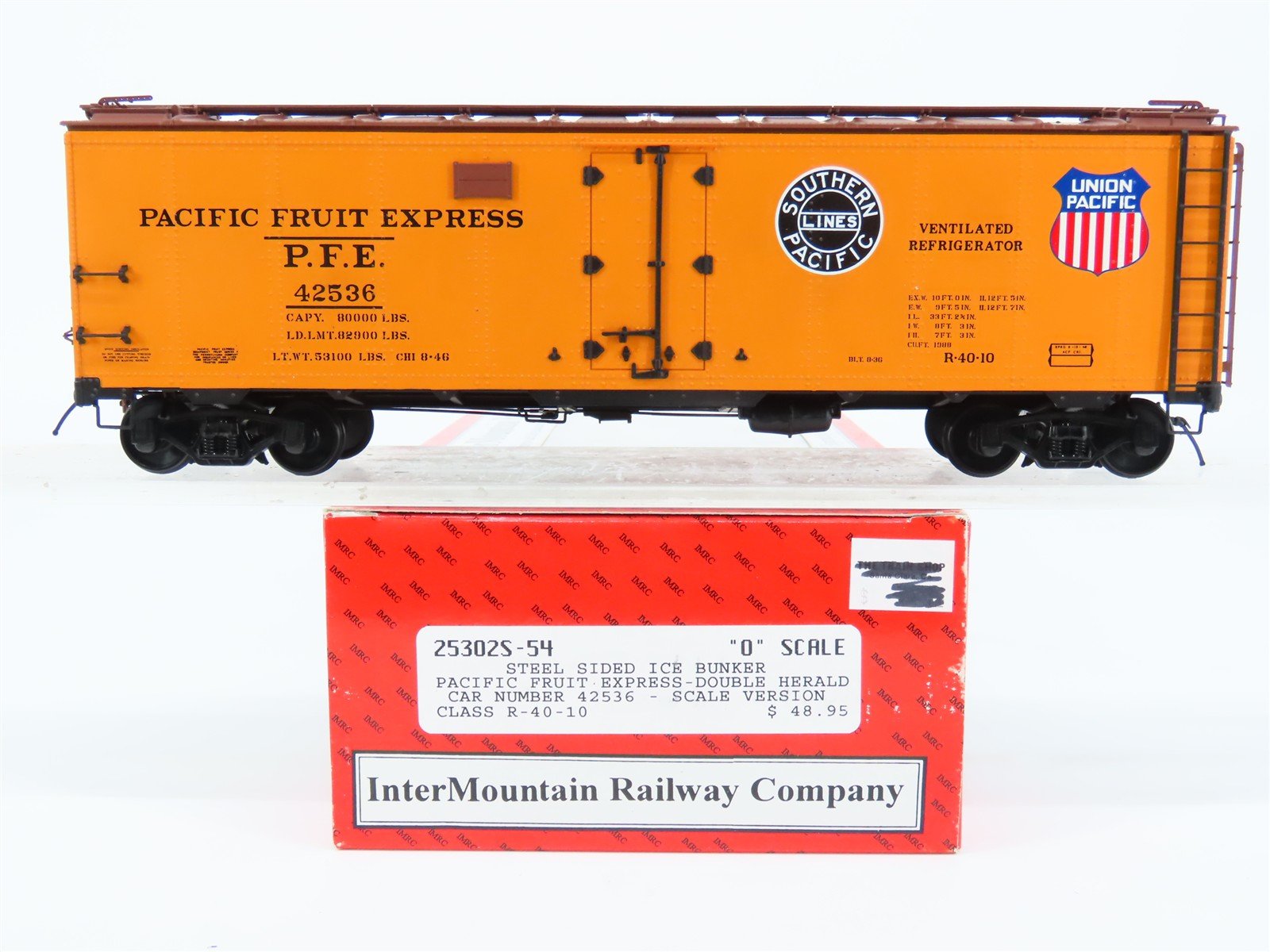 O Scale 2-Rail InterMountain 25302S-54 PFE Pacific Fruit Express Reefer #42536