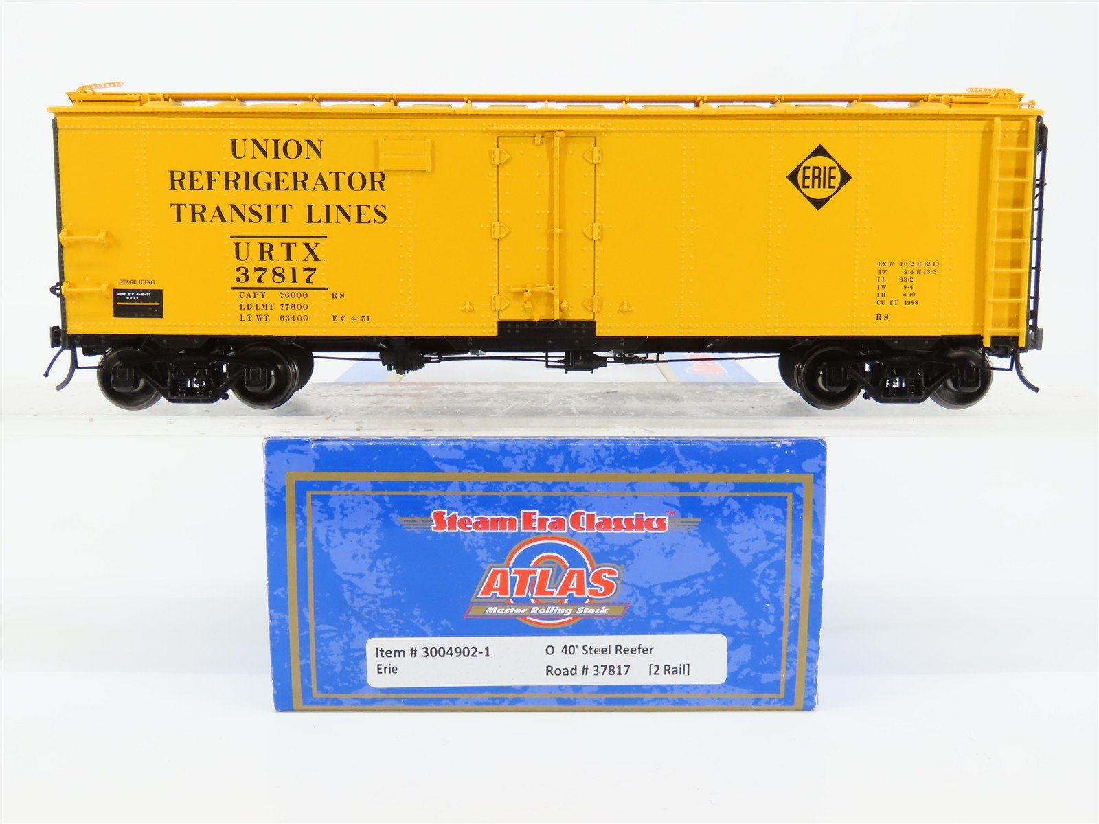 O Scale 2-Rail Atlas 3004902-1 URTX Erie Railroad 40' Steel Reefer #37817