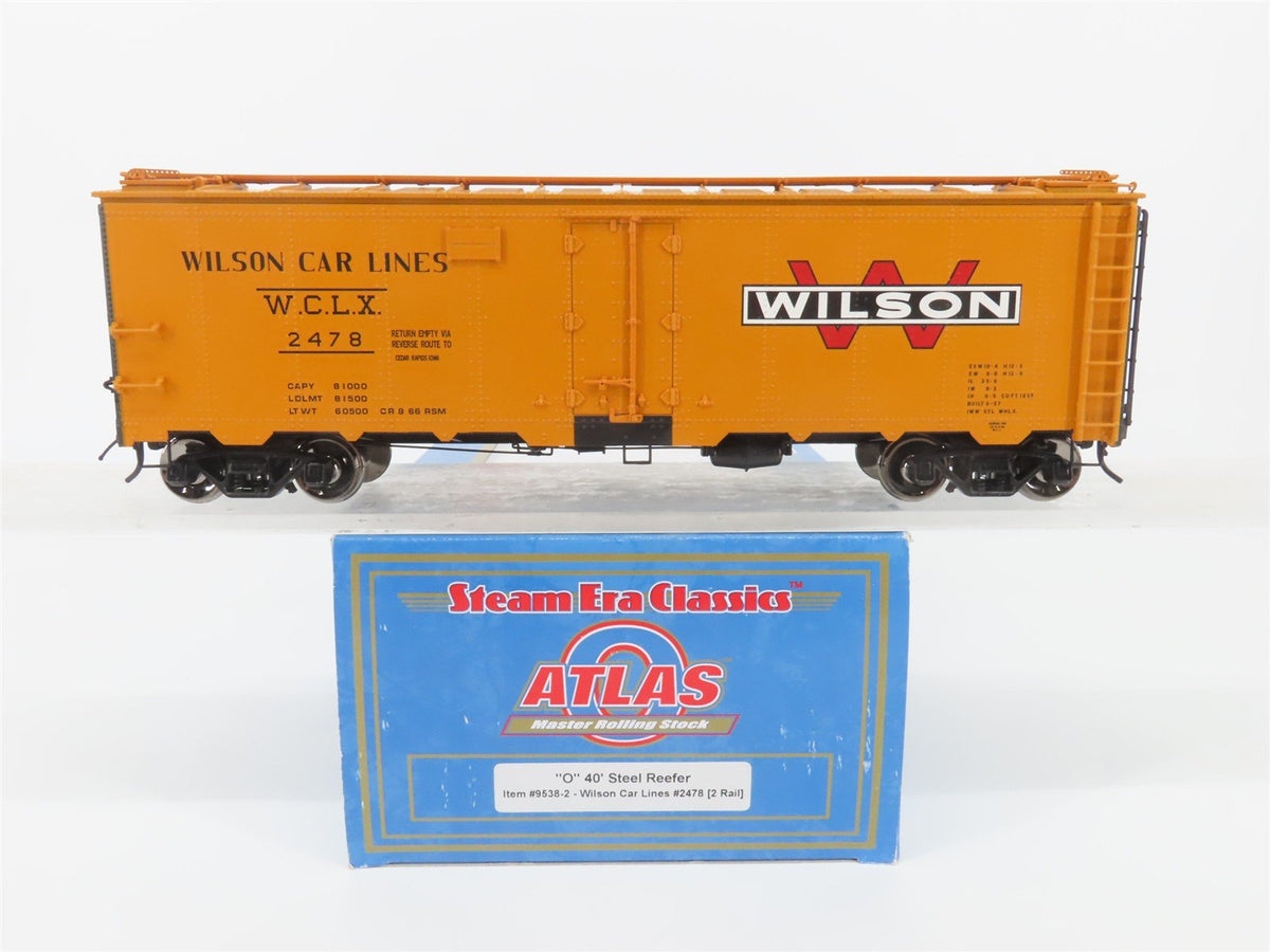 O Scale 2-Rail Atlas 9538-2 WCLX Wilson Car Lines 40&#39; Steel Reefer Car #2478