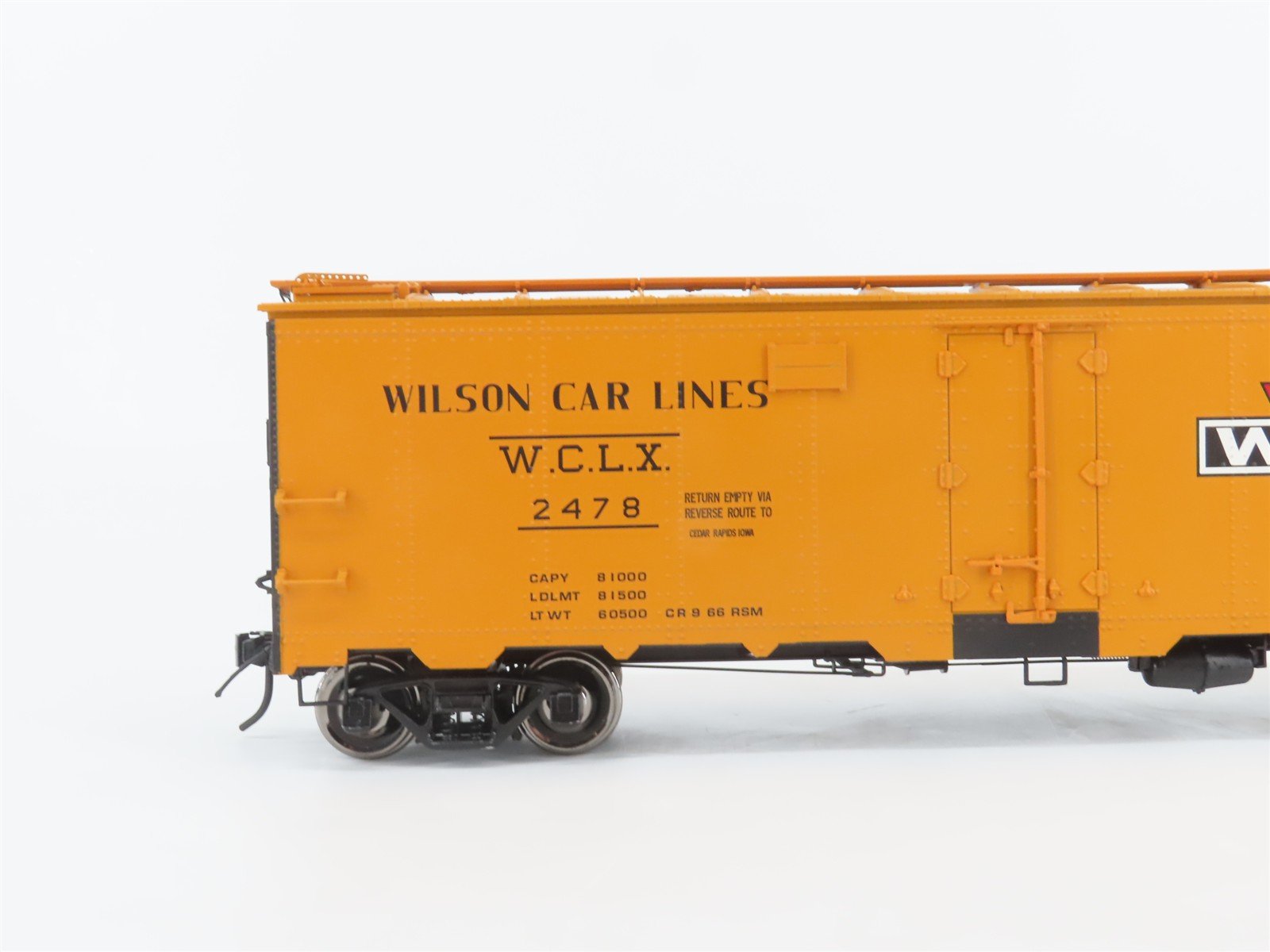 O Scale 2-Rail Atlas 9538-2 WCLX Wilson Car Lines 40' Steel Reefer Car #2478