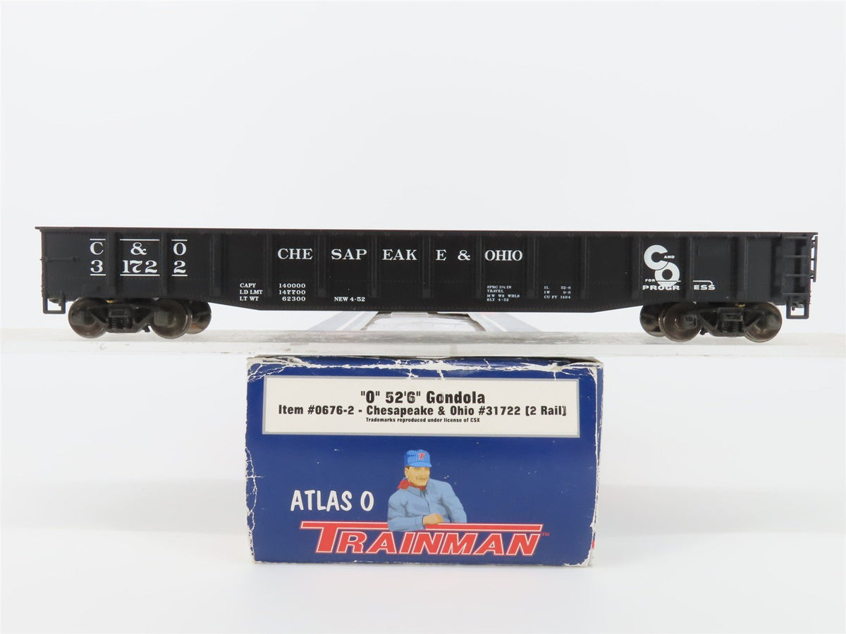 O Scale 2-Rail Atlas Trainman 0676-2 C&amp;O Chesapeake &amp; Ohio 52&#39; Gondola #31722