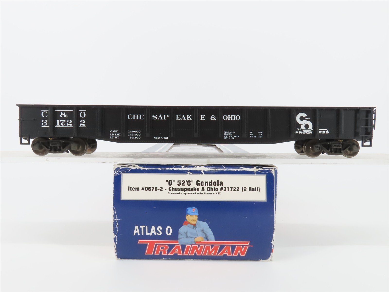 O Scale 2-Rail Atlas Trainman 0676-2 C&O Chesapeake & Ohio 52' Gondola #31722