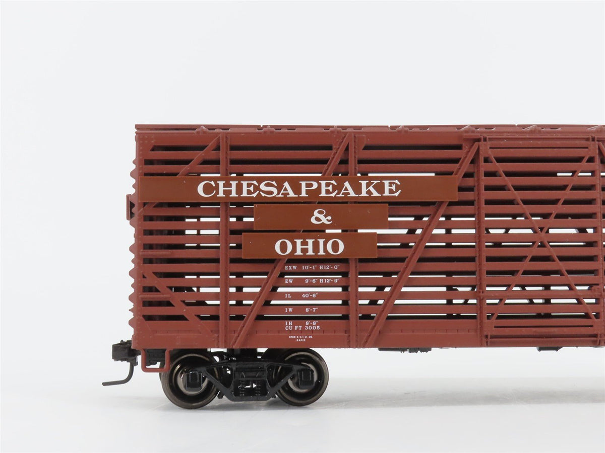 O Scale 2-Rail Atlas Trainman 0656-2 C&amp;O Chesapeake &amp; Ohio 40&#39; Stock Car #95237