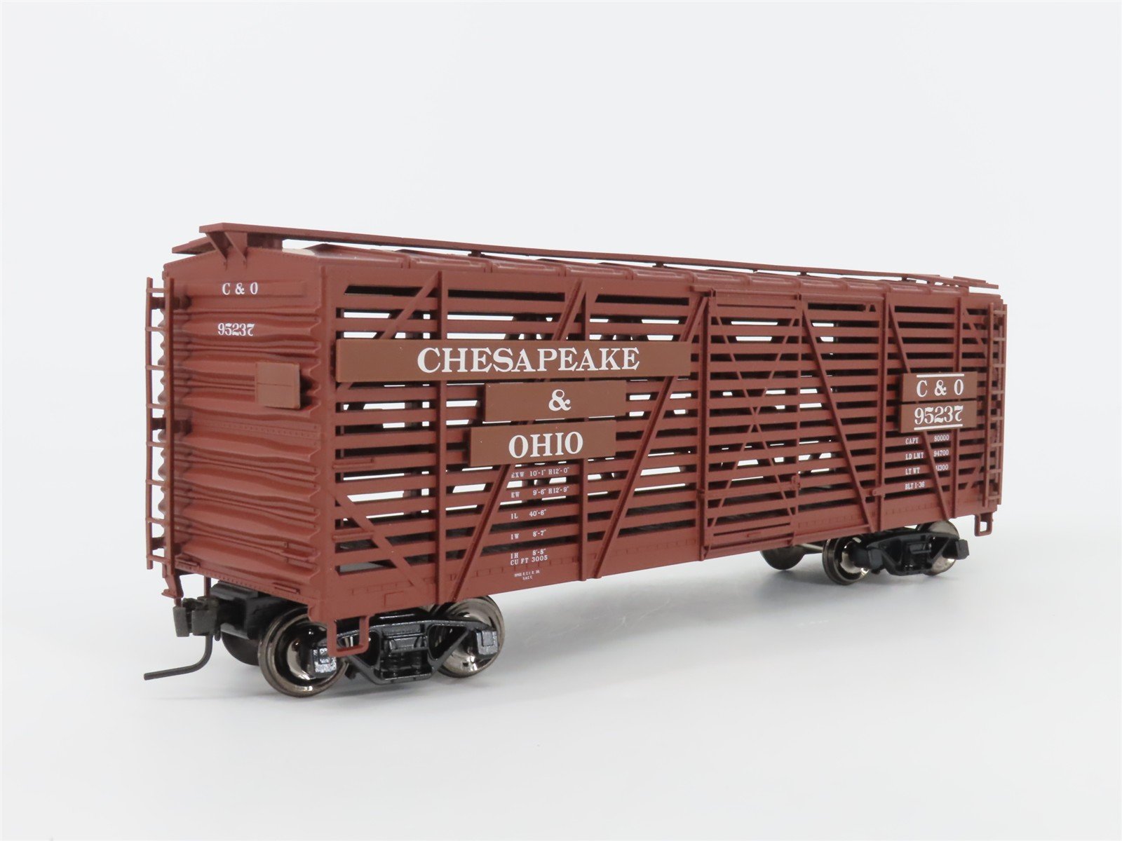 O Scale 2-Rail Atlas Trainman 0656-2 C&O Chesapeake & Ohio 40' Stock Car #95237