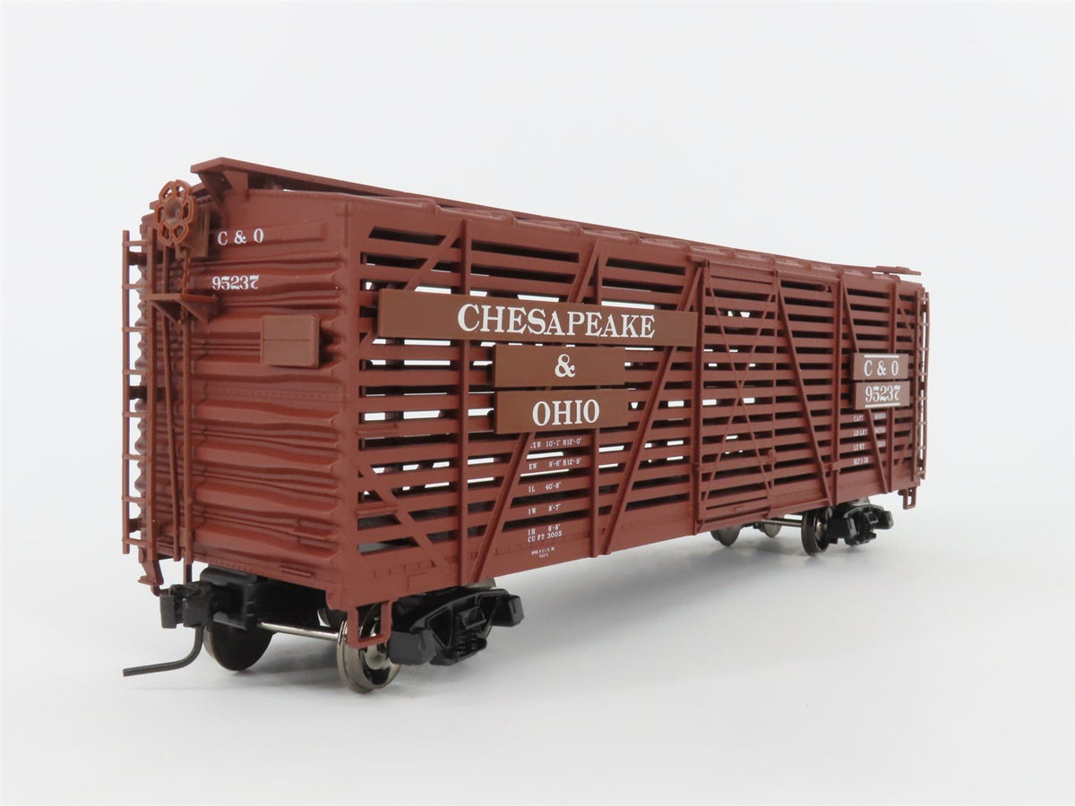 O Scale 2-Rail Atlas Trainman 0656-2 C&amp;O Chesapeake &amp; Ohio 40&#39; Stock Car #95237