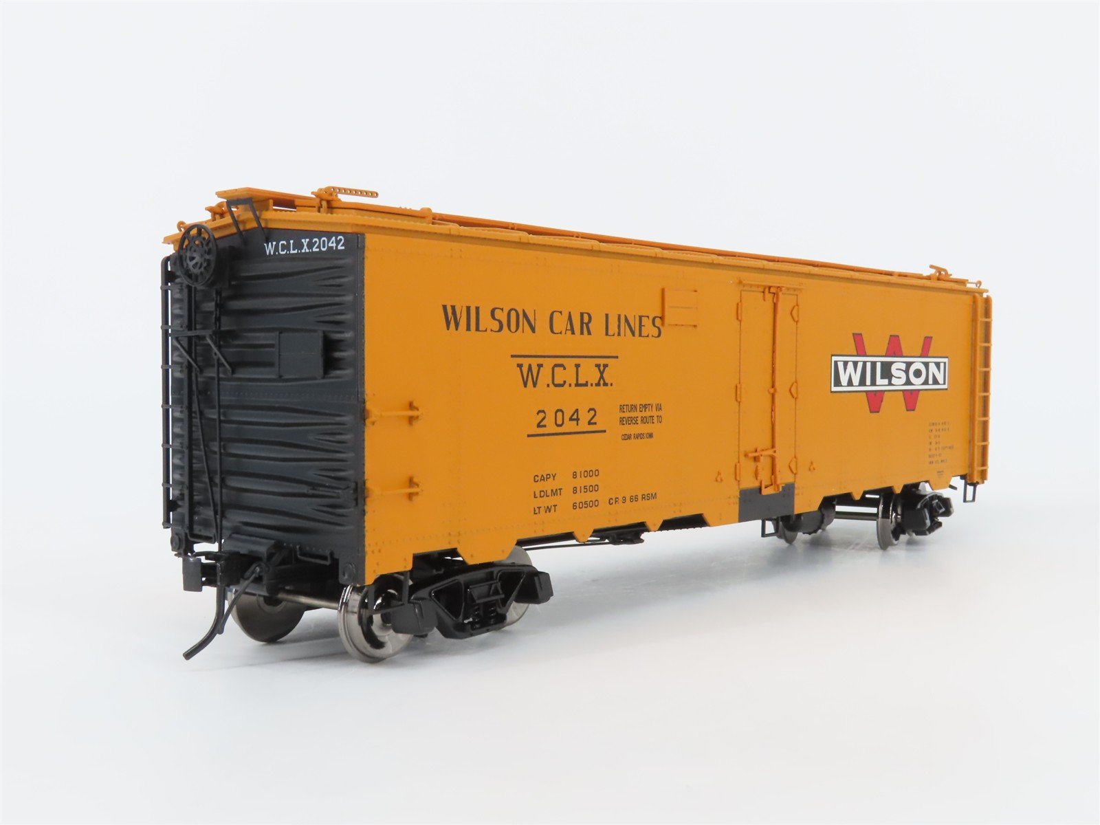 O Scale 2-Rail Atlas 9538-1 WCLX Wilson Car Lines 40' Steel Reefer Car #2042