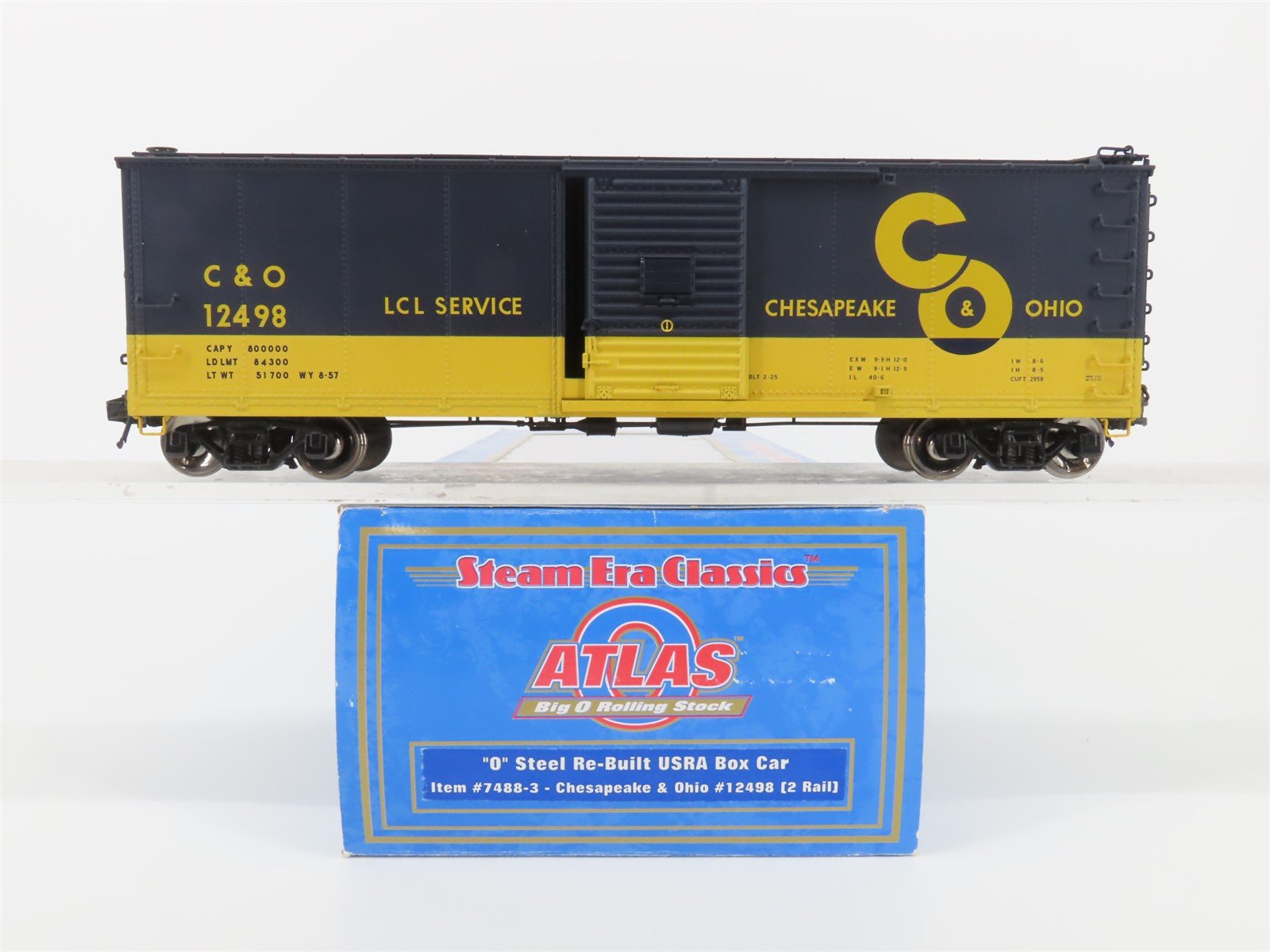 O Scale 2-Rail Atlas 7488-3 C&O Chesapeake & Ohio Re-built USRA Boxcar #12498