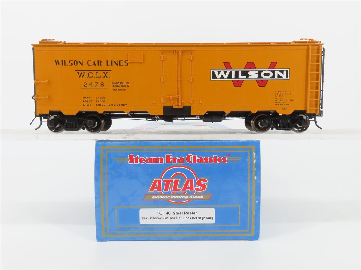 O Scale 2-Rail Atlas 9538-2 WCLX Wilson Car Lines 40&#39; Steel Reefer Car #2478