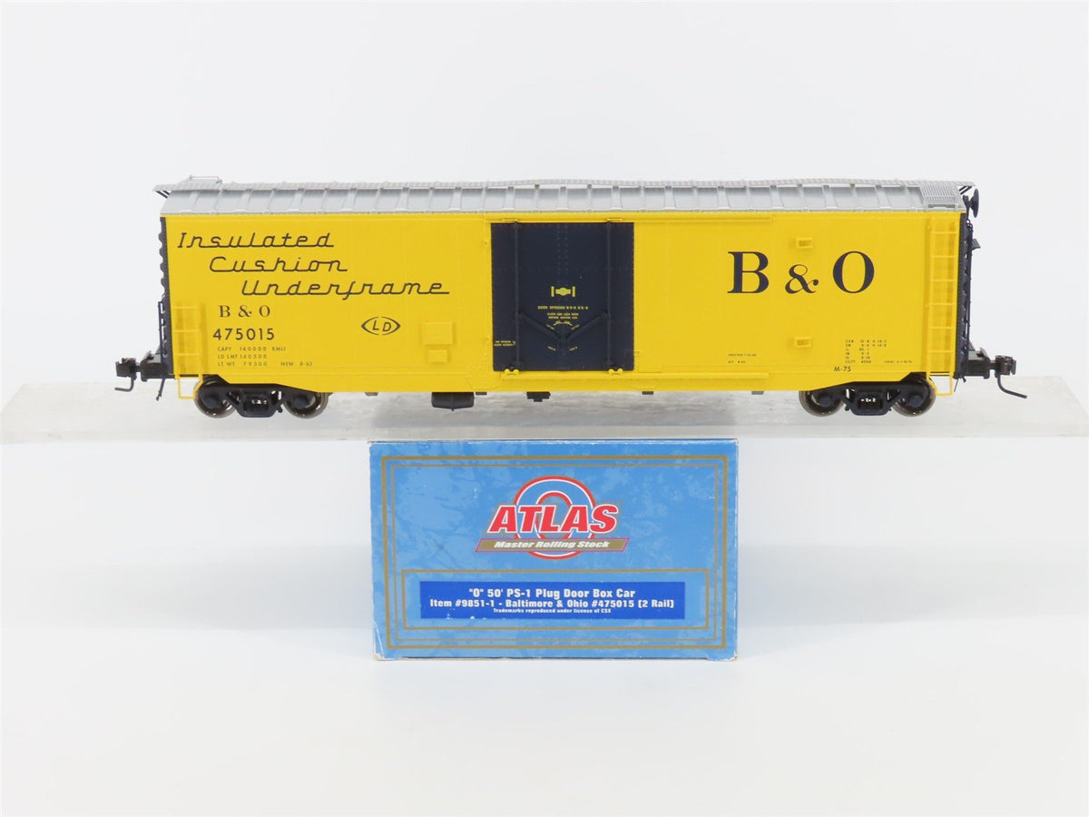 O Scale 2-Rail Atlas 9851-1 B&amp;O Baltimore &amp; Ohio 50&#39; PS-1 Boxcar #475015