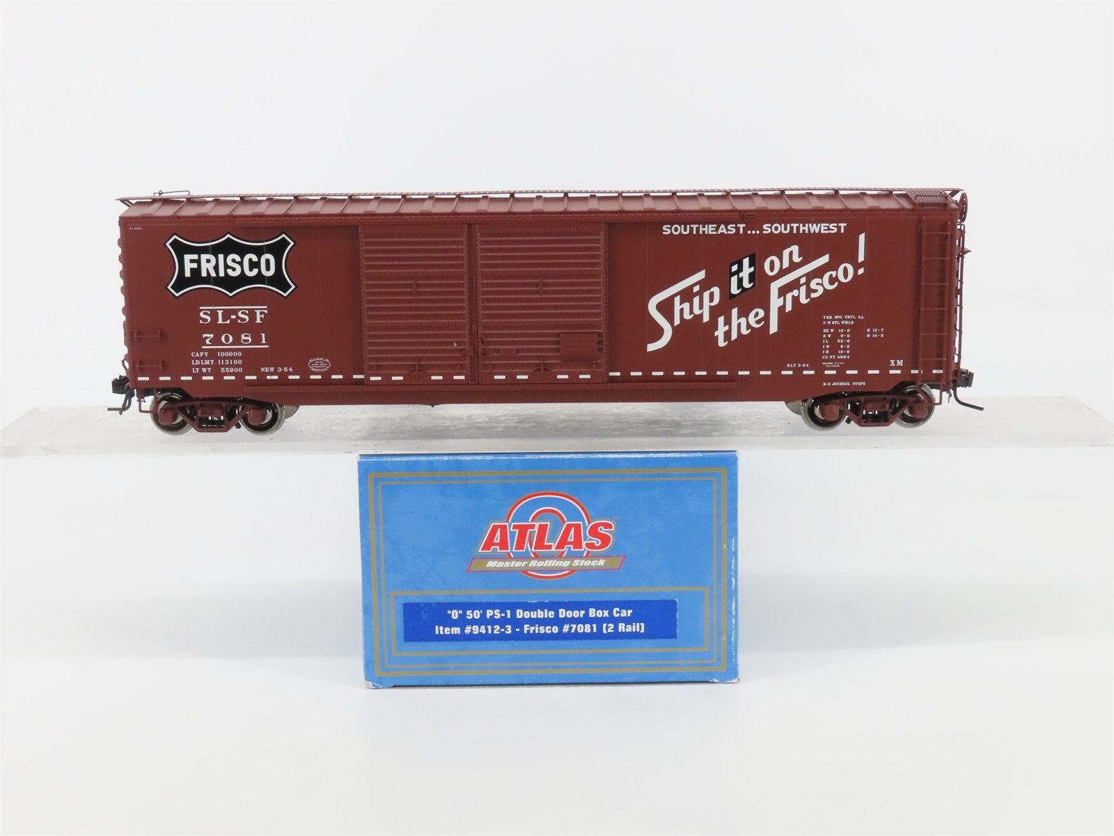 O Scale 2-Rail Atlas 9412-3 SLSF Frisco 50' PS-1 Double Door Boxcar #7081