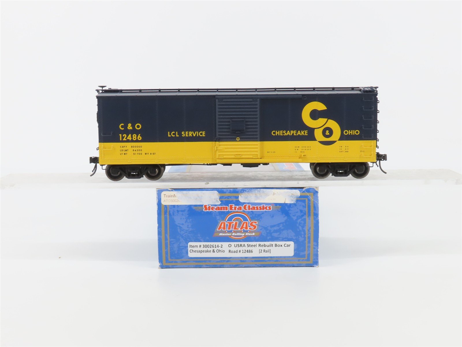 O Scale 2-Rail Atlas 3002614-2 C&O Chesapeake & Ohio Re-Built Boxcar #12486