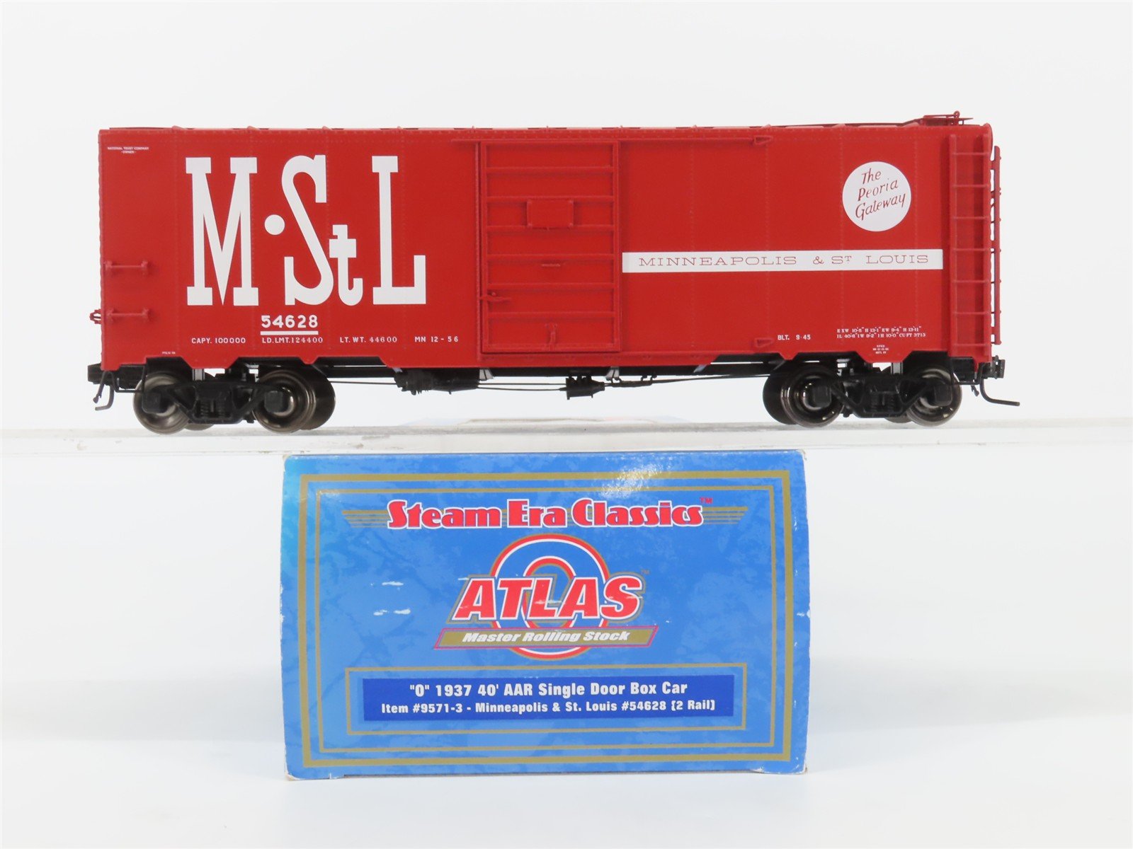 O Scale 2-Rail Atlas 9571-3 M&StL Railway 1937 40' AAR Single Door Boxcar #54628