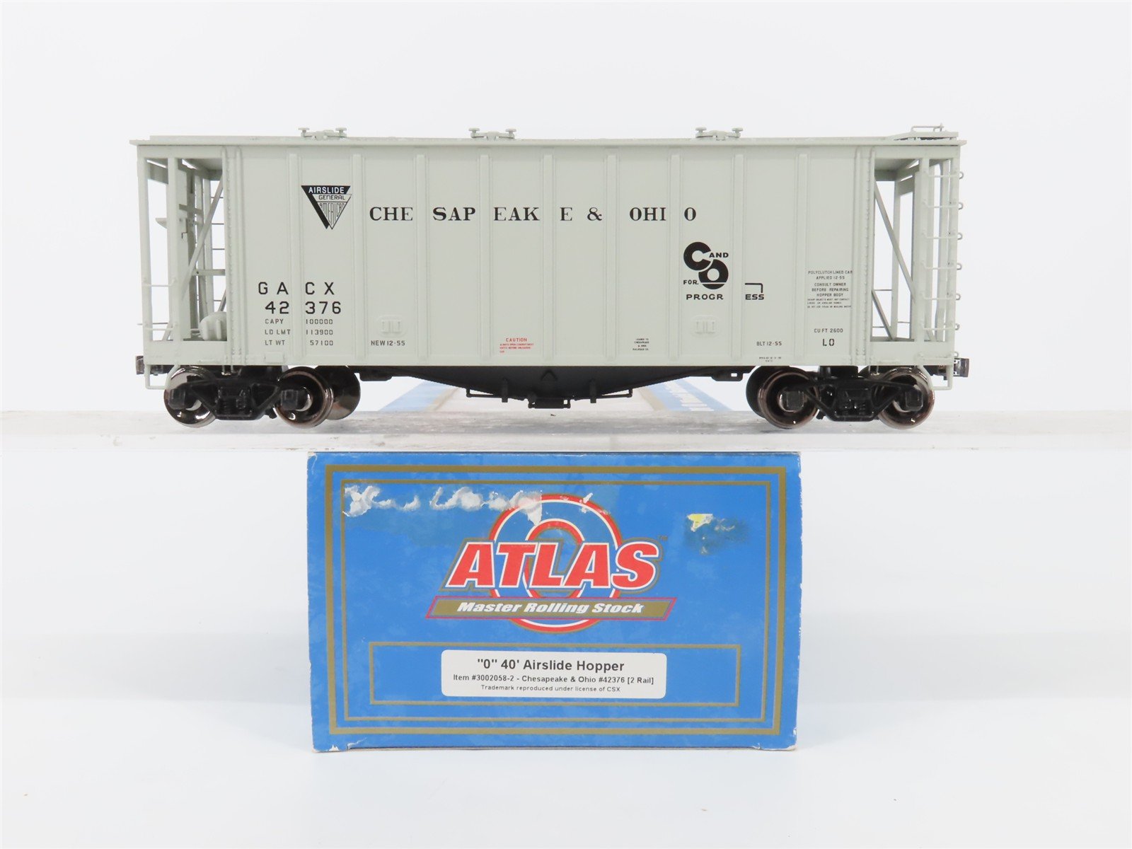 O Scale 2-Rail Atlas 3002058-2 C&O Chesapeake & Ohio Airslide Hopper #42376