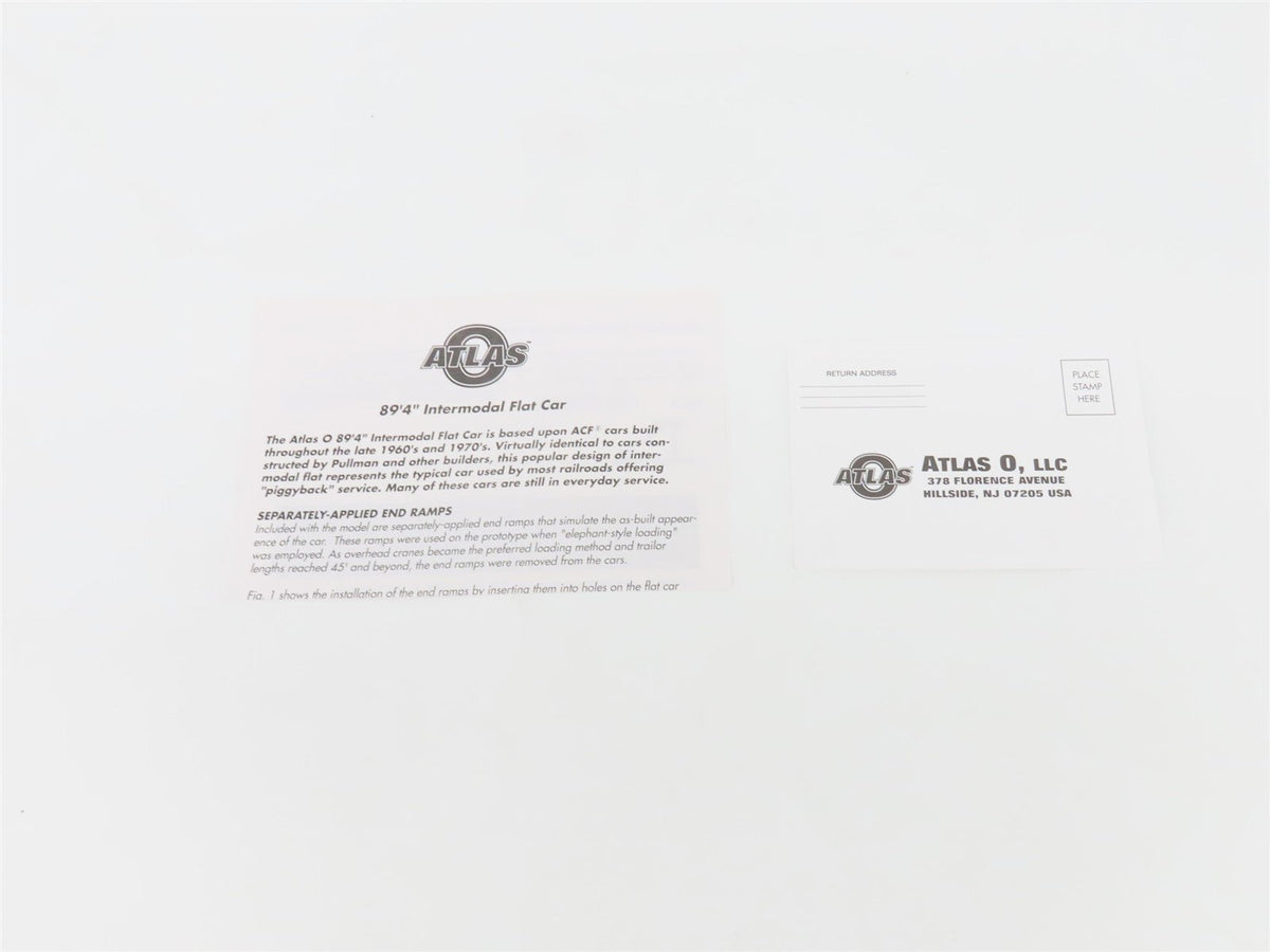 O Scale 2-Rail Atlas 7971-2 GN Great Northern Big Sky Blue 89&#39; Flatcar #61529