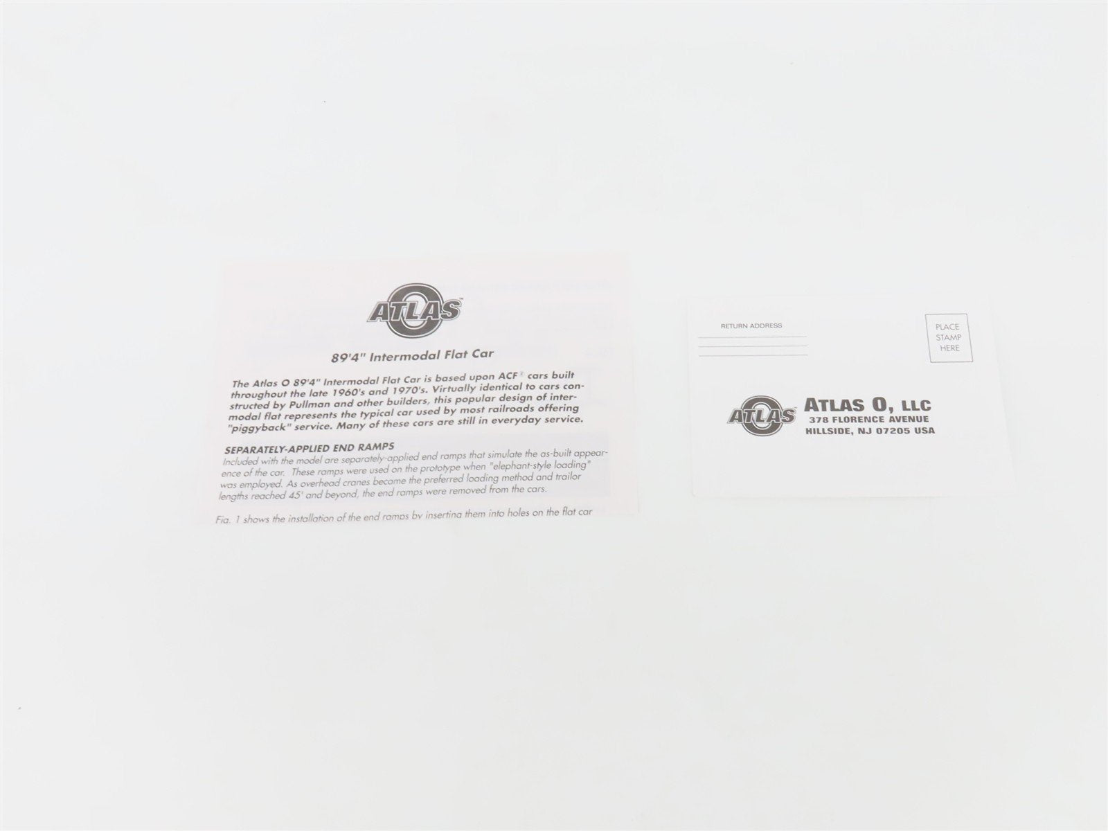 O Scale 2-Rail Atlas 7971-2 GN Great Northern Big Sky Blue 89' Flatcar #61529