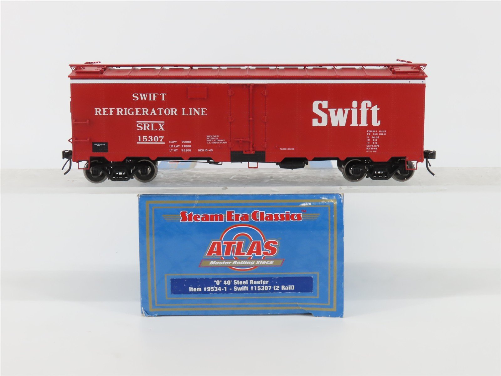 O Scale 2-Rail Atlas 9534-1 SRLX Swift Refrigerator 40' Steel Reefer Car #15307