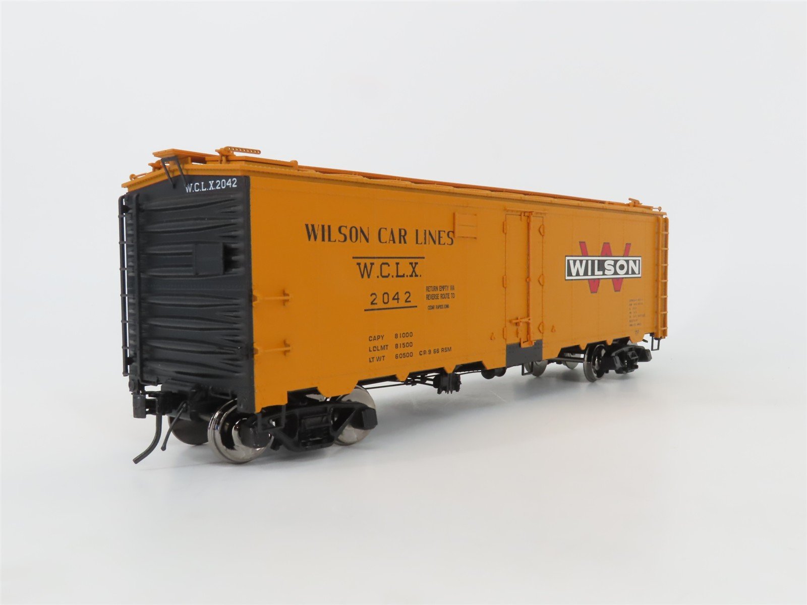 O Scale 2-Rail Atlas 9538-1 WCLX Wilson Car Lines 40' Steel Reefer Car # 2042