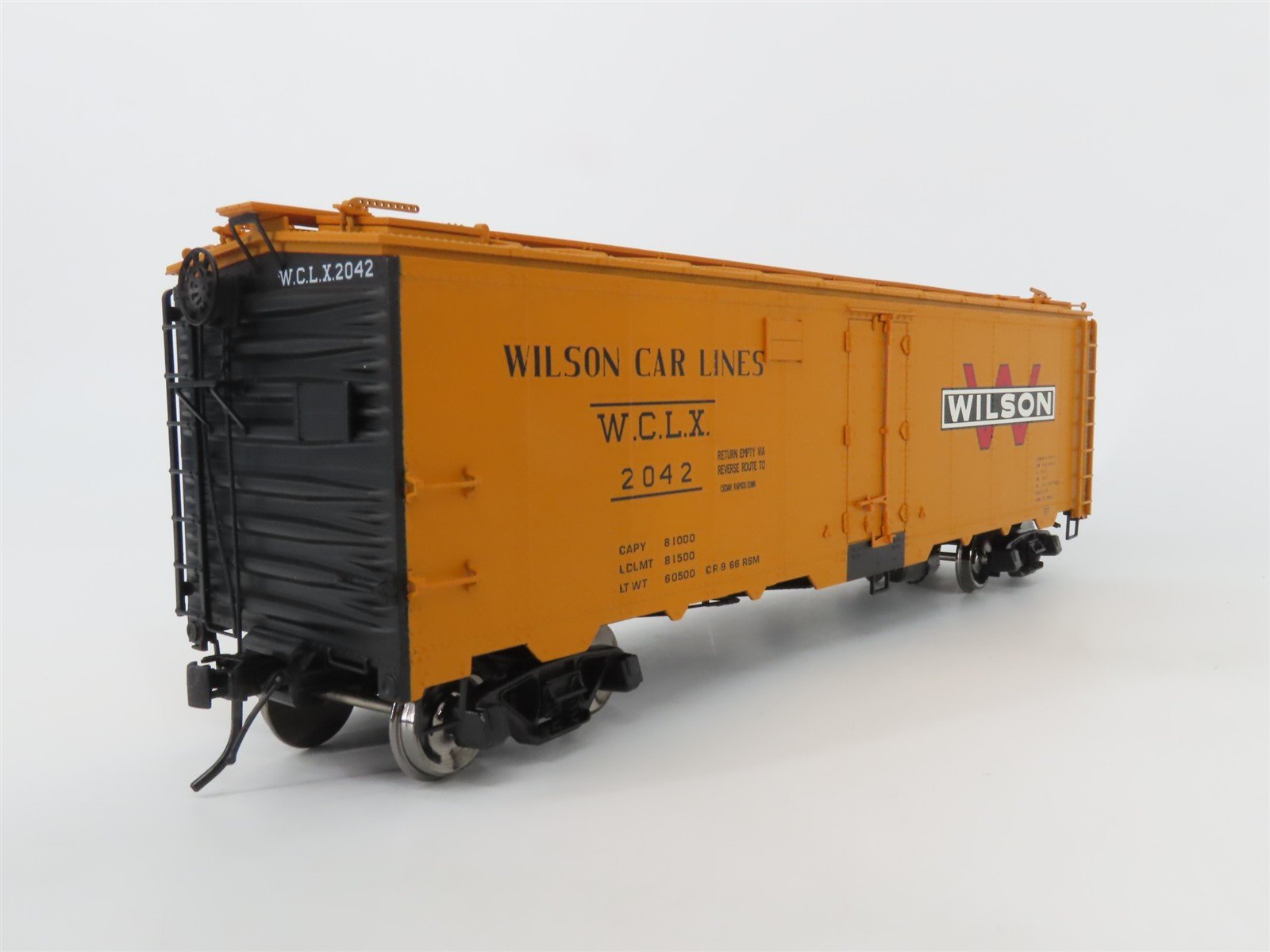 O Scale 2-Rail Atlas 9538-1 WCLX Wilson Car Lines 40' Steel Reefer Car # 2042