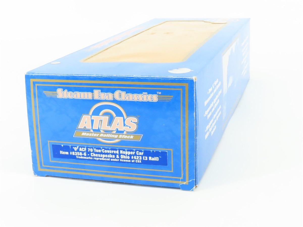 O Gauge 3-Rail Atlas 8358-6 C&amp;O Chesapeake &amp; Ohio ACF 70-Ton 2-Bay Hopper #423