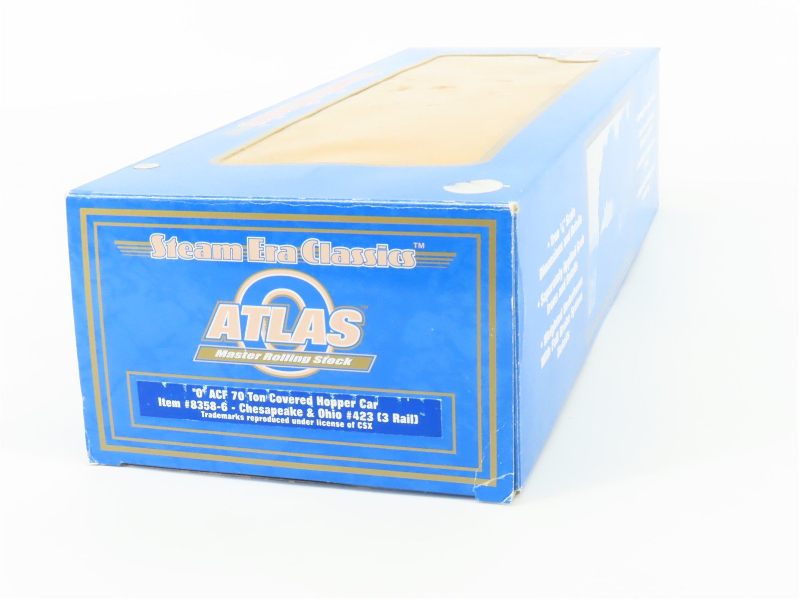 O Gauge 3-Rail Atlas 8358-6 C&O Chesapeake & Ohio ACF 70-Ton 2-Bay Hopper #423