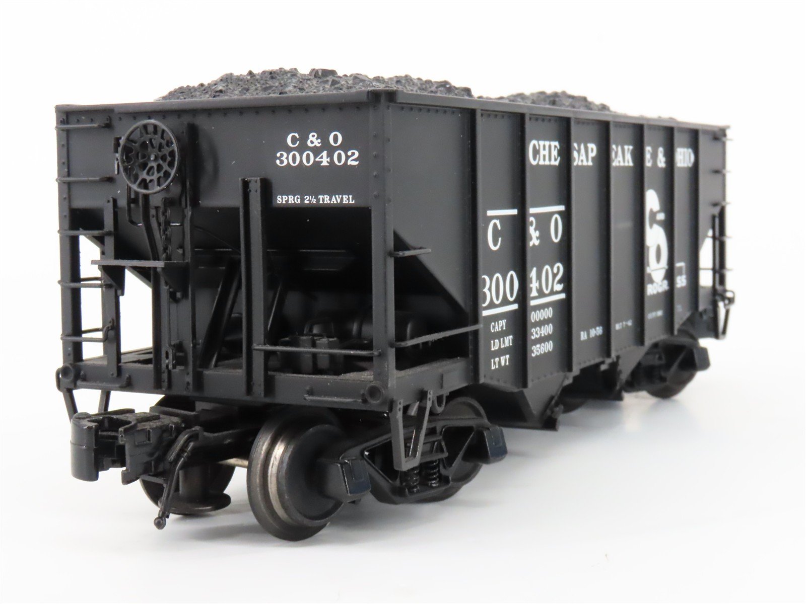 O 3-Rail Atlas 6752-5 C&O Chesapeake & Ohio Die-Cast 2-Bay Hopper Car #300402