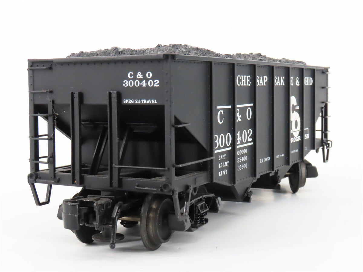O 3-Rail Atlas 6752-5 C&amp;O Chesapeake &amp; Ohio Die-Cast 2-Bay Hopper Car #300402