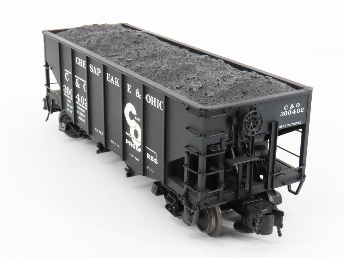 O 3-Rail Atlas 6752-5 C&amp;O Chesapeake &amp; Ohio Die-Cast 2-Bay Hopper Car #300402