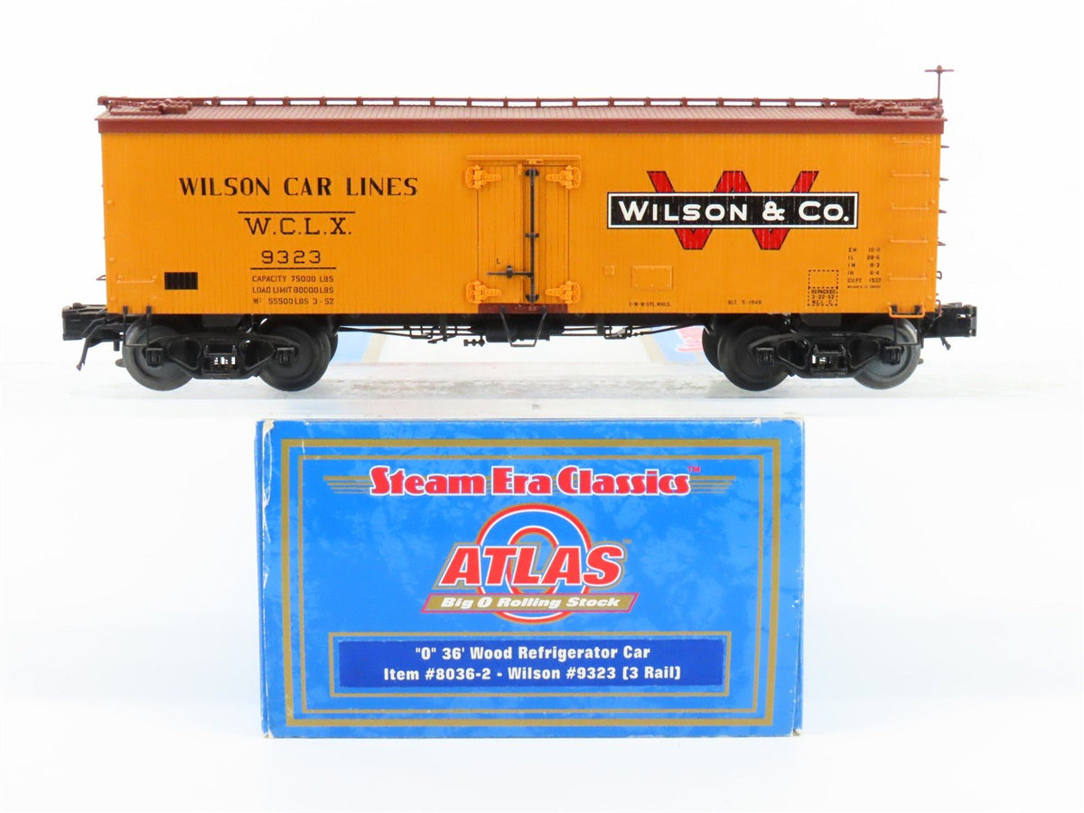 O 3-Rail Atlas 8036-2 WCLX Wilson Car Lines 36&#39; Wood Refrigerator Car #9323