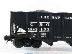 O Gauge 3-Rail Atlas 6752-7 C&O Chesapeake & Ohio 2-Bay Hopper #300422 w/ Load