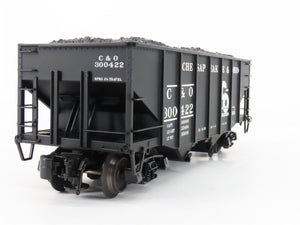 O Gauge 3-Rail Atlas 6752-7 C&O Chesapeake & Ohio 2-Bay Hopper #300422 w/ Load