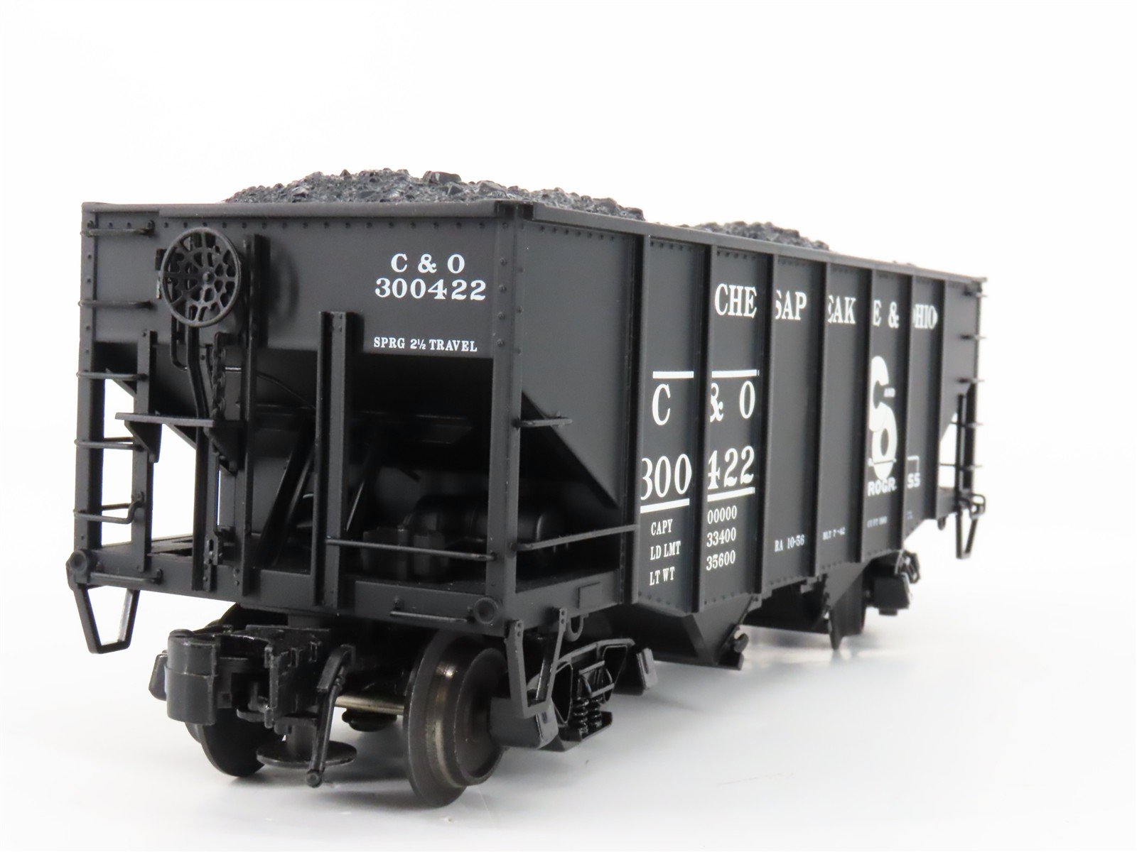 O Gauge 3-Rail Atlas 6752-7 C&O Chesapeake & Ohio 2-Bay Hopper #300422 w/ Load