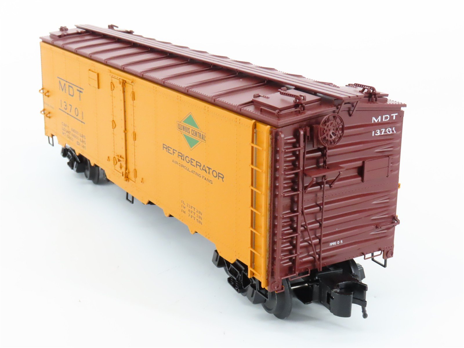 O Gauge 3-Rail Atlas 3003904-3 MDT/IC Illinois Central 40' Steel Reefer #13701