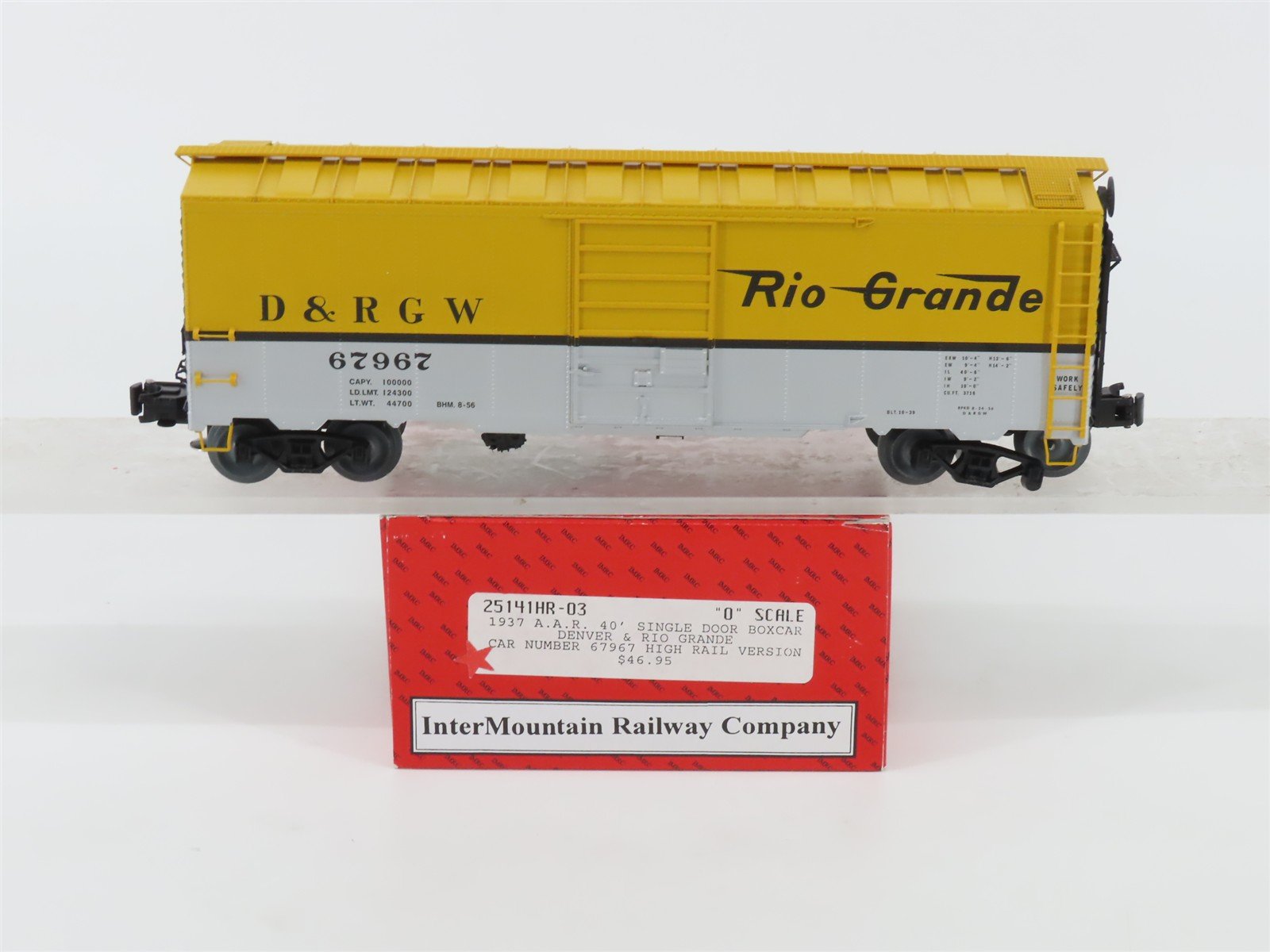 O Gauge 3-Rail Intermountain 25141HR-03 DRGW Rio Grande 1937 40' Boxcar #67967