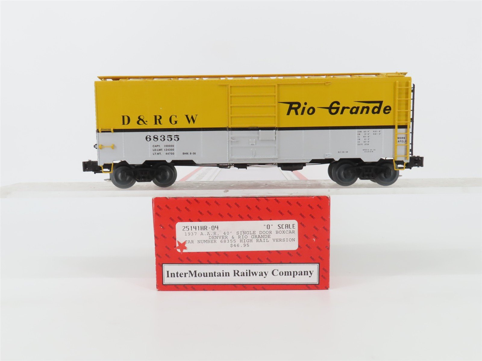 O Gauge 3-Rail Intermountain 25141HR-04 DRGW Rio Grande 1937 40' Boxcar #68355