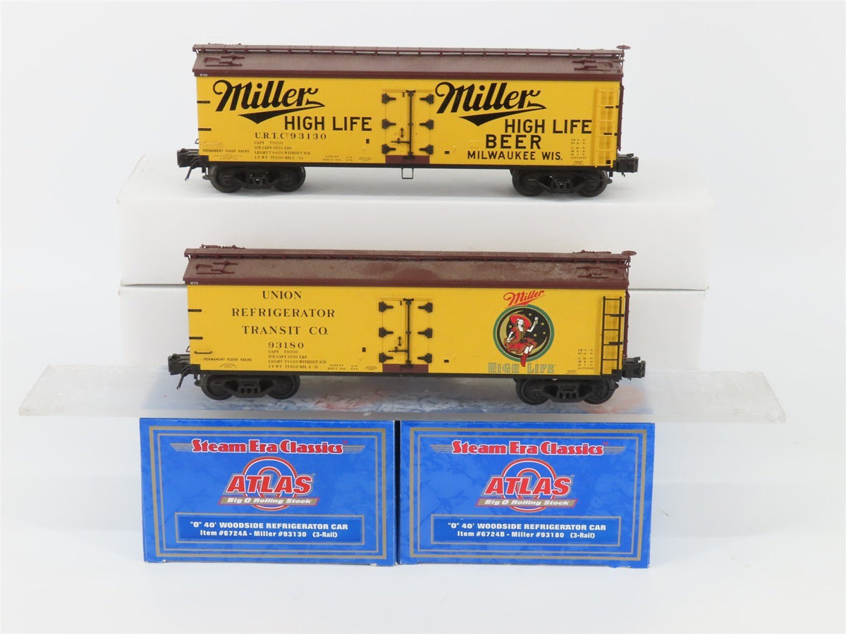 O Gauge 3-Rail Atlas 6724 URTC Miller High Life 40&#39; Woodside Reefer 2-Pack #2