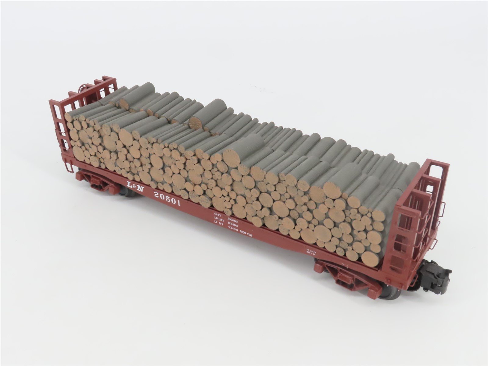 O Gauge 3-Rail Atlas 6280-3 L&N Louisville & Nashville Pulpwood Flat Car #20501