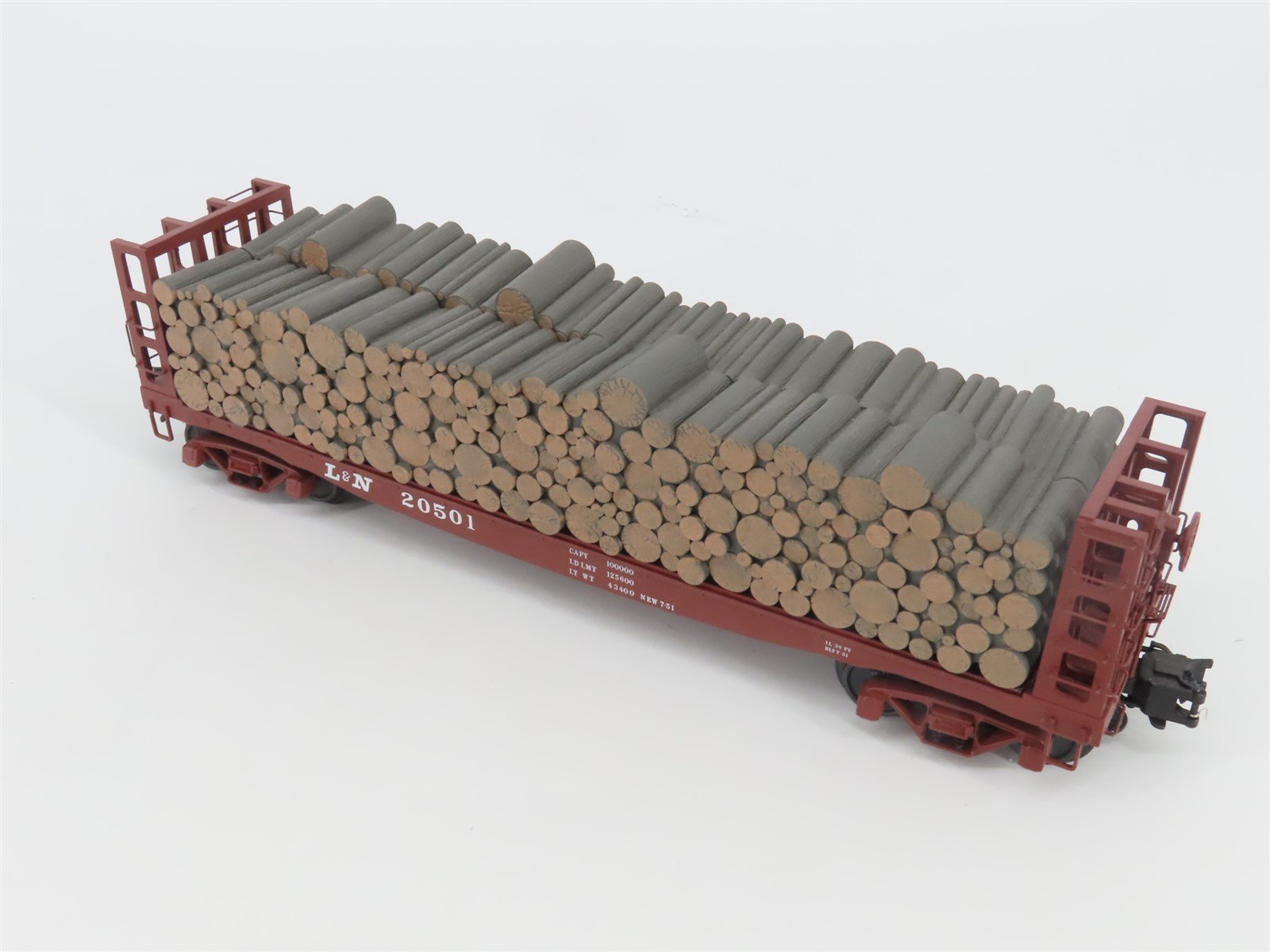 O Gauge 3-Rail Atlas 6280-3 L&N Louisville & Nashville Pulpwood Flat Car #20501