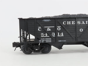 O Gauge 3-Rail Atlas 6423-1 C&O 50-Ton War Emergency 2-Bay Hopper 54314 w/ Load