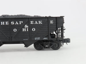 O Gauge 3-Rail Atlas 6423-1 C&O 50-Ton War Emergency 2-Bay Hopper 54314 w/ Load