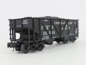 O Gauge 3-Rail Atlas 6423-1 C&O 50-Ton War Emergency 2-Bay Hopper 54314 w/ Load