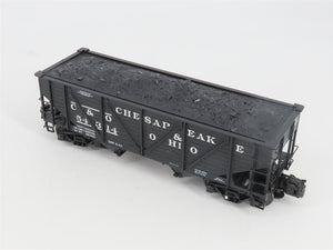 O Gauge 3-Rail Atlas 6423-1 C&O 50-Ton War Emergency 2-Bay Hopper 54314 w/ Load