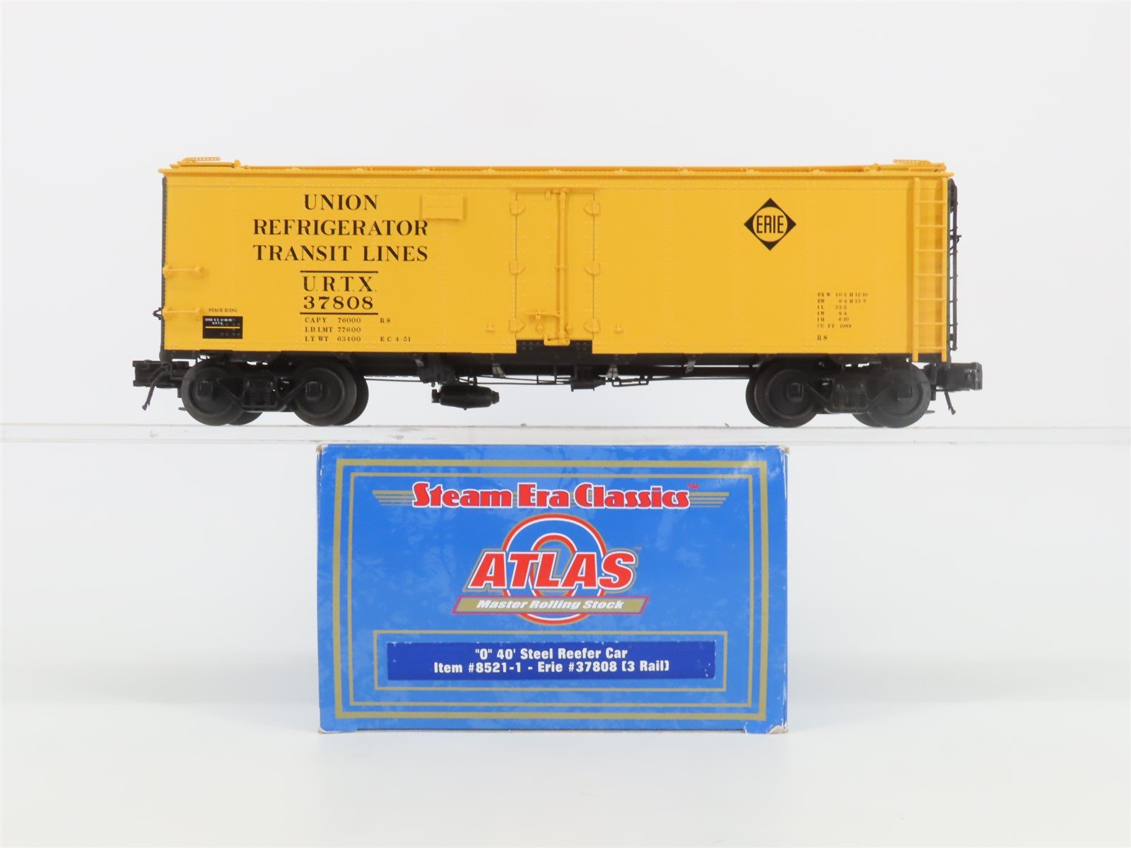 O Gauge 3-Rail Atlas 8521-1 URTX Erie Railroad 40' Steel Reefer #37808