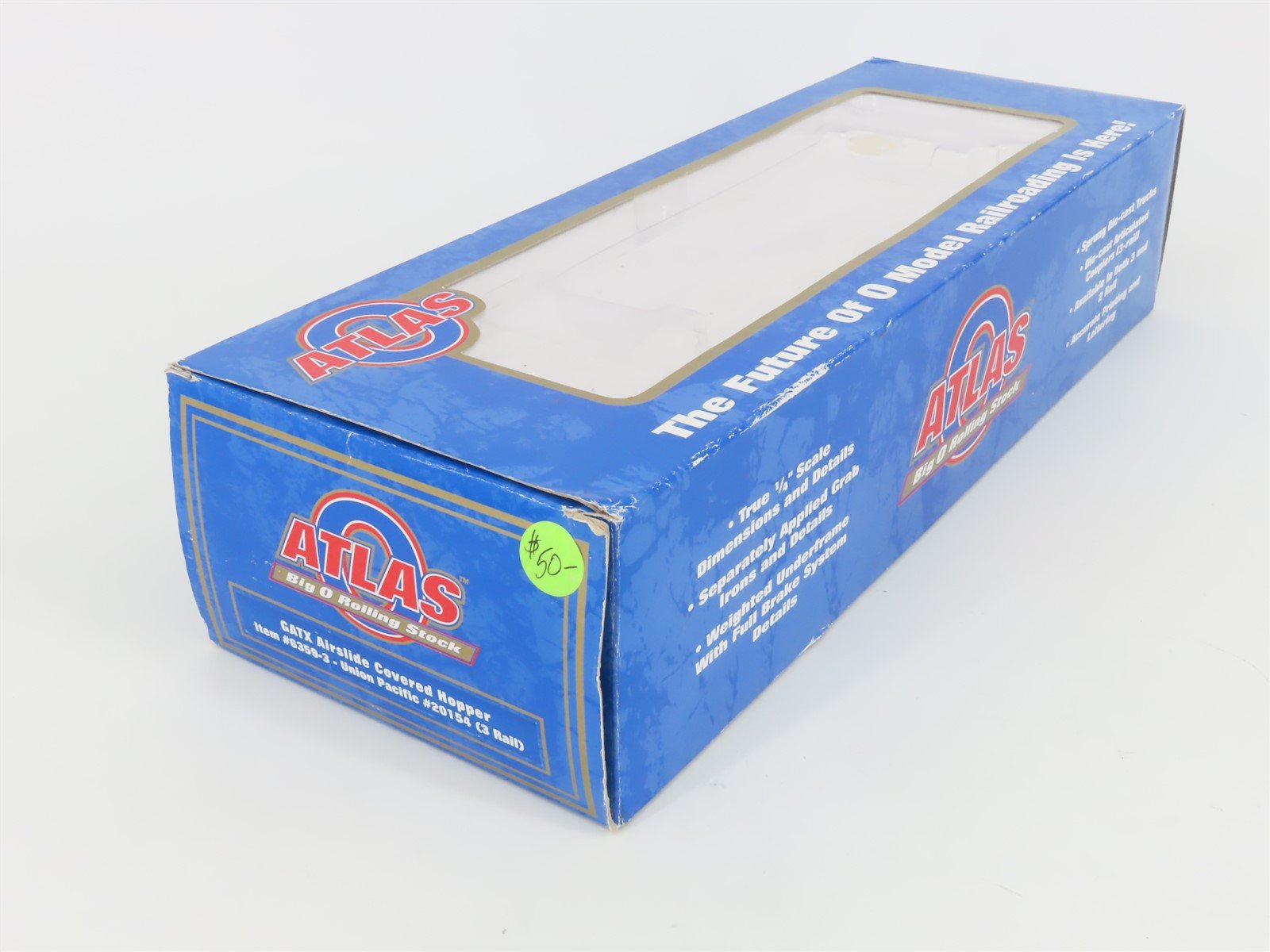O Gauge 3-Rail Atlas 6359-3 UP Union Pacific GATX Airslide Covered Hopper #20154