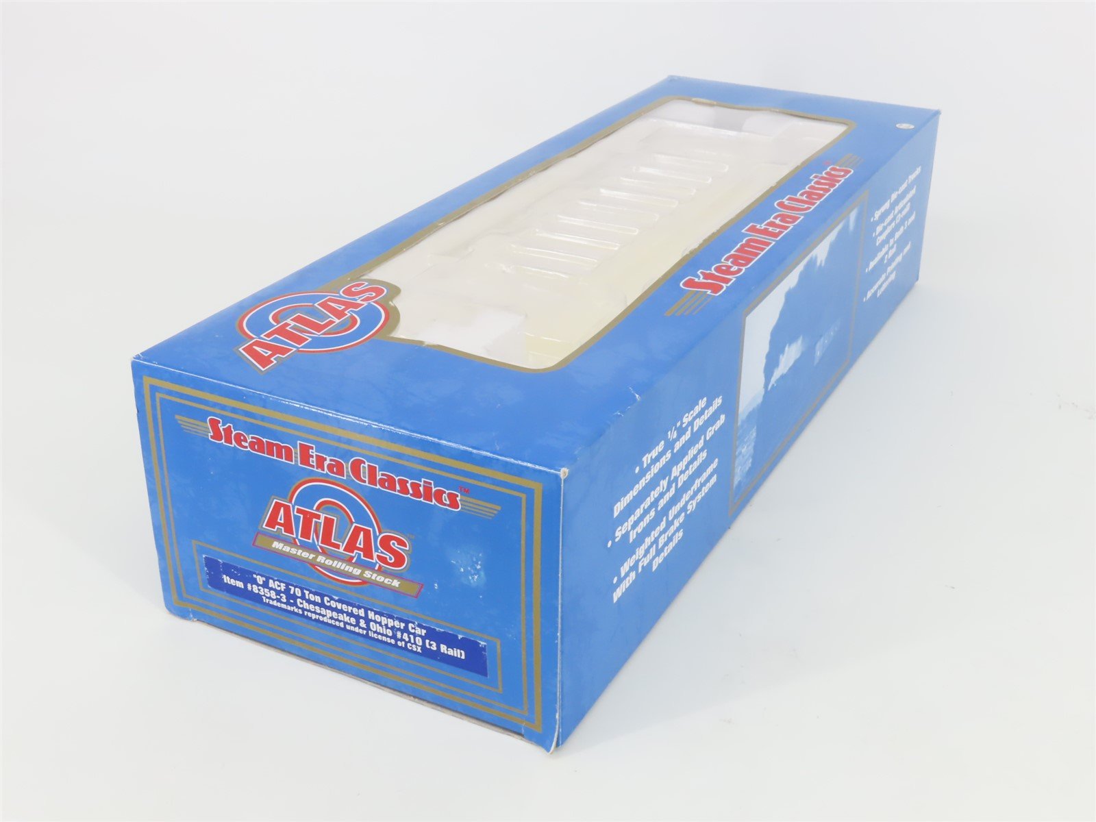 O Gauge 3-Rail Atlas 8358-3 C&O Chesapeake & Ohio 2-Bay Covered Hopper #410