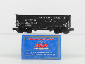 O Gauge 3-Rail Atlas 6423-6 C&O 50-Ton War Emergency 2-Bay Hopper #55511 w/ Load