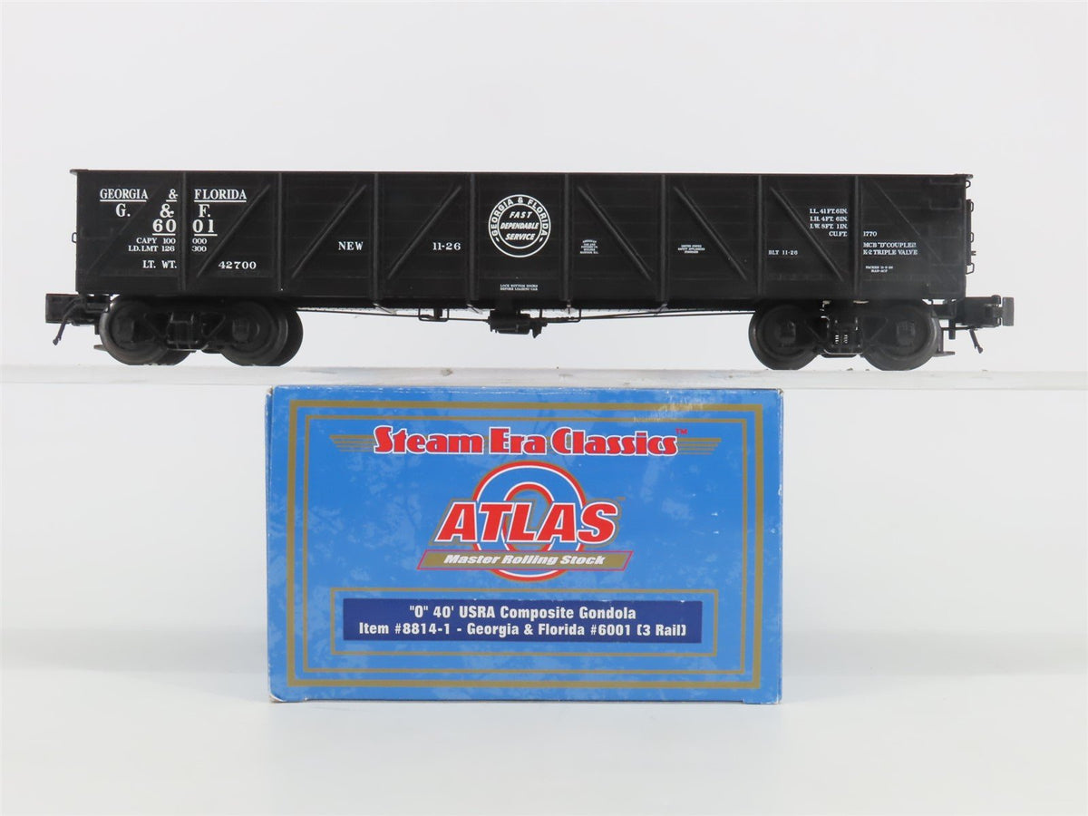 O Gauge 3-Rail Atlas 8814-1 G&amp;F Georgia &amp; Florida 40&#39; Composite Gondola #6001